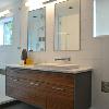 Walnut & Painted Vanity - Contracting by Edge Design Build