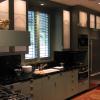 Painted casework, serpintine counters and backsplashes