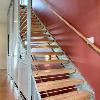 Stair and Screen - galvanized steel, corrugated plastic, fir
