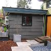 Entry Courtyard - custom concrete and river rock